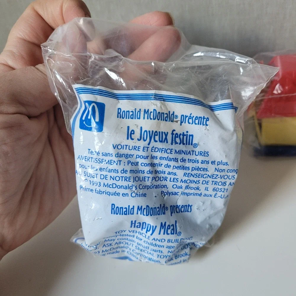 McDonalds Happy Meal Toy Kids OS Multi New 1993 Vintage Building Vehicle Lot 2pc